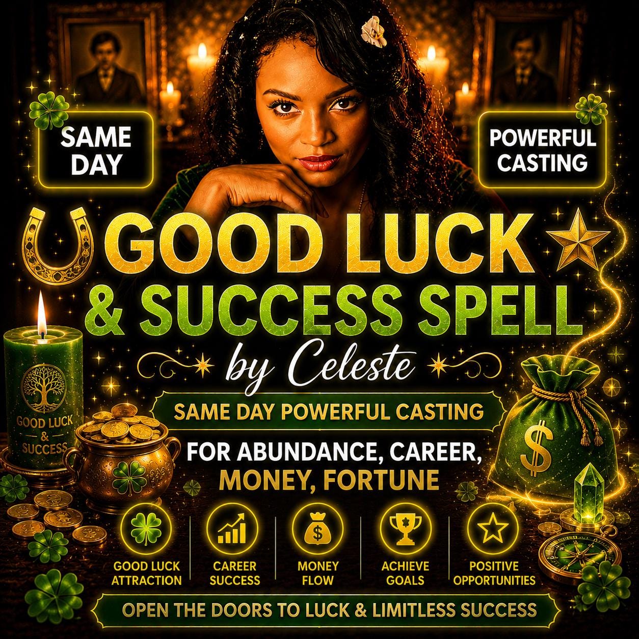 Good Luck & Success Spell | Same Day Powerful Casting for Abundance, Career, Money, Fortune