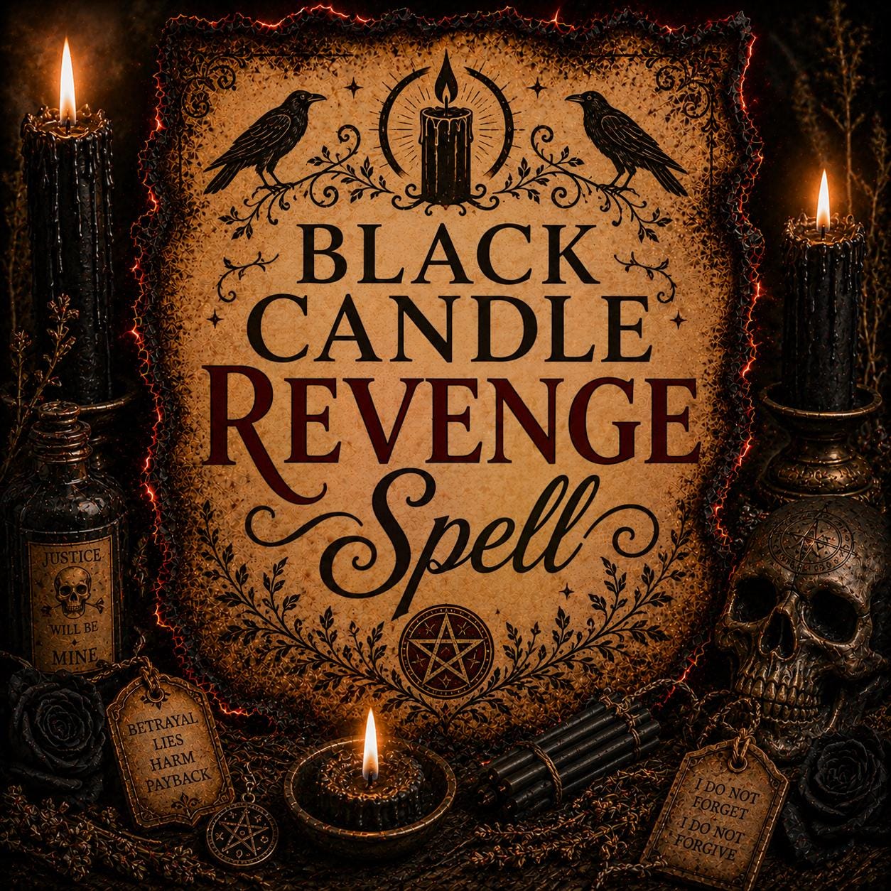 Black Candle Justice Spell, Protection & Release Ritual | Karma Alignment Casting, Negative Energy Release Working, Spiritual Boundary Spell