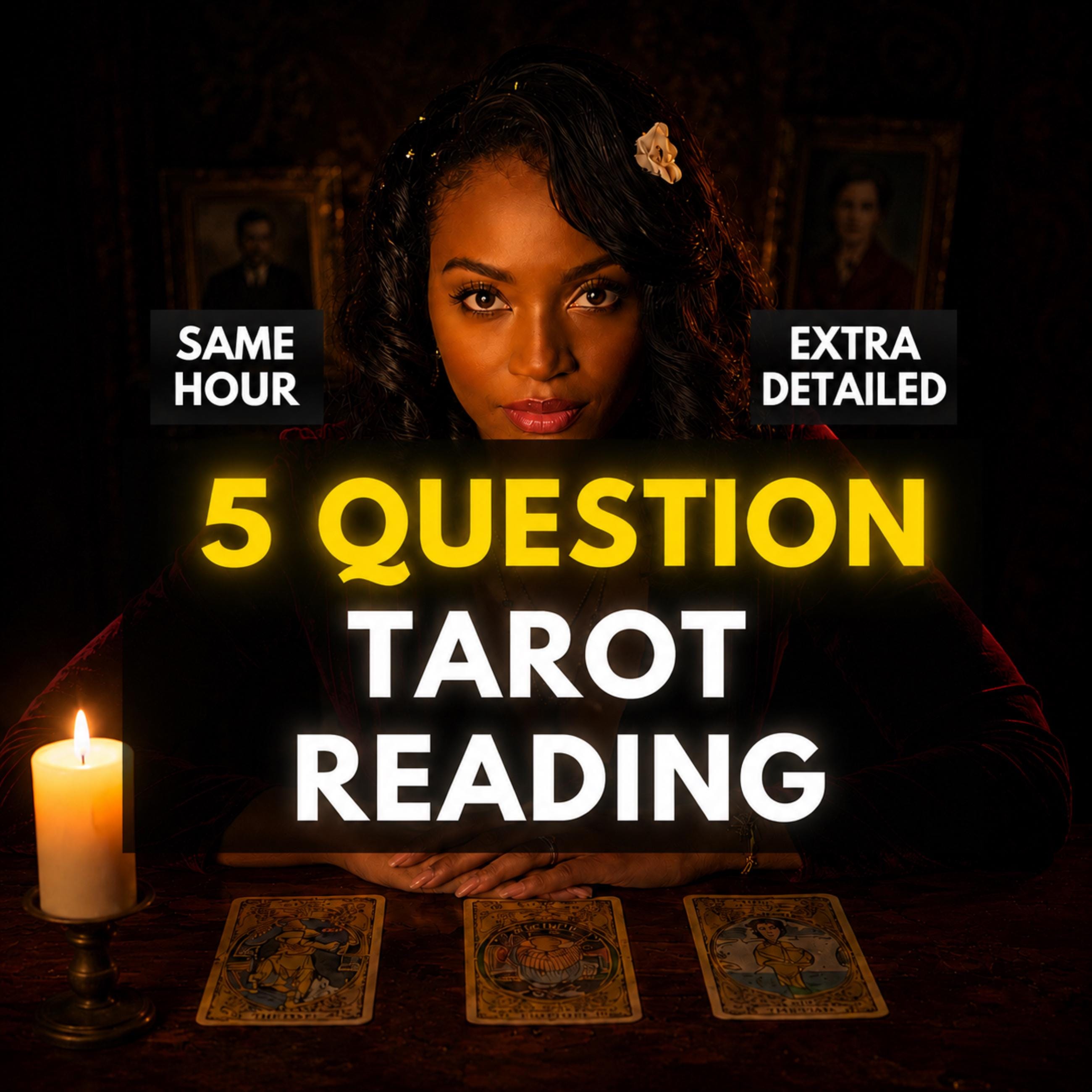 Same Hour 5 Question Tarot Reading, Love, Career & Life Insight, Personalized Guidance, Detailed Answers