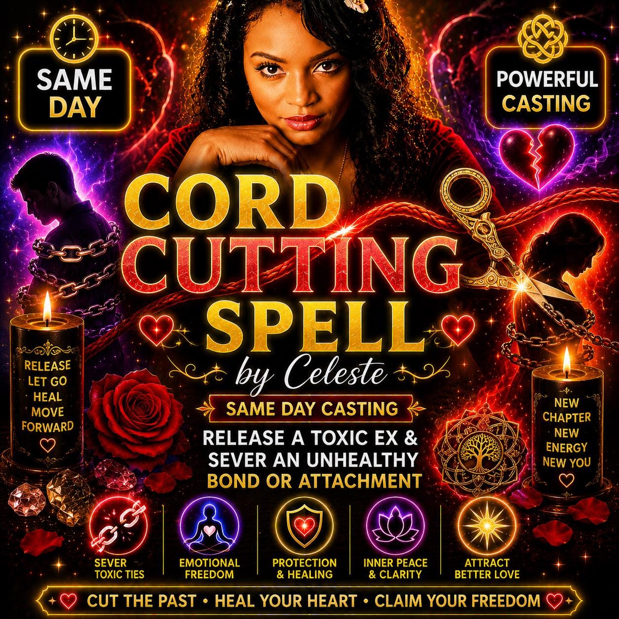 Cord Cutting Spell | Same Day Release a Toxic Ex & Sever an Unhealthy Bond or Attachment