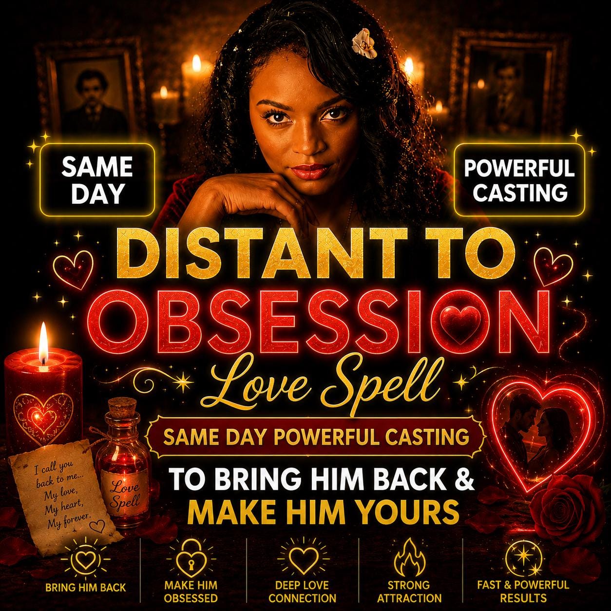 Distant to Obsession Love Spell | Same Day Powerful Casting to Bring Him Back & Make Him Yours