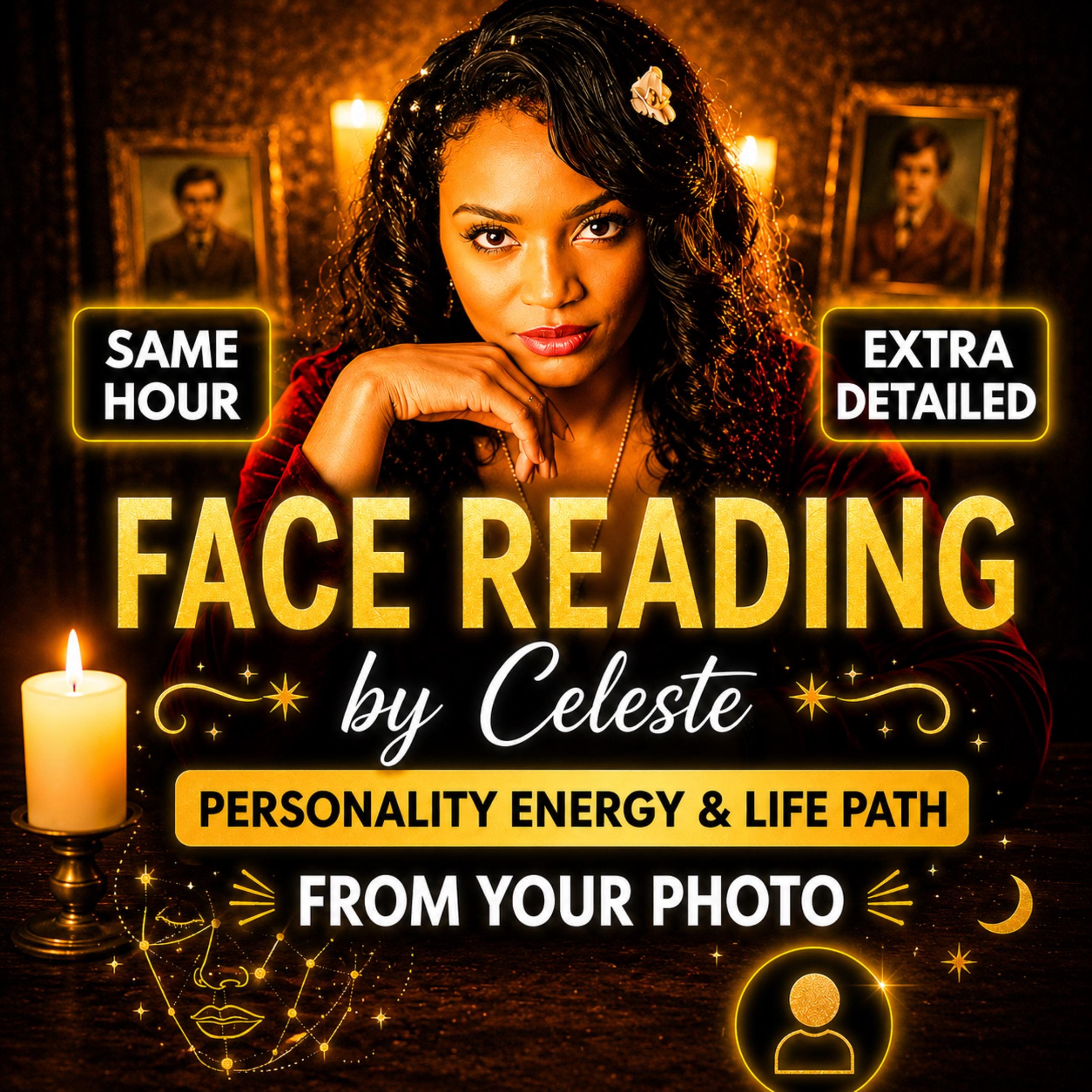 Face Reading by Celeste | Personality Energy & Life Path From Your Photo (Same Hour)